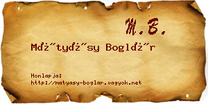 Mátyásy Boglár névjegykártya